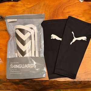 Puma Black and White Football Shinguards